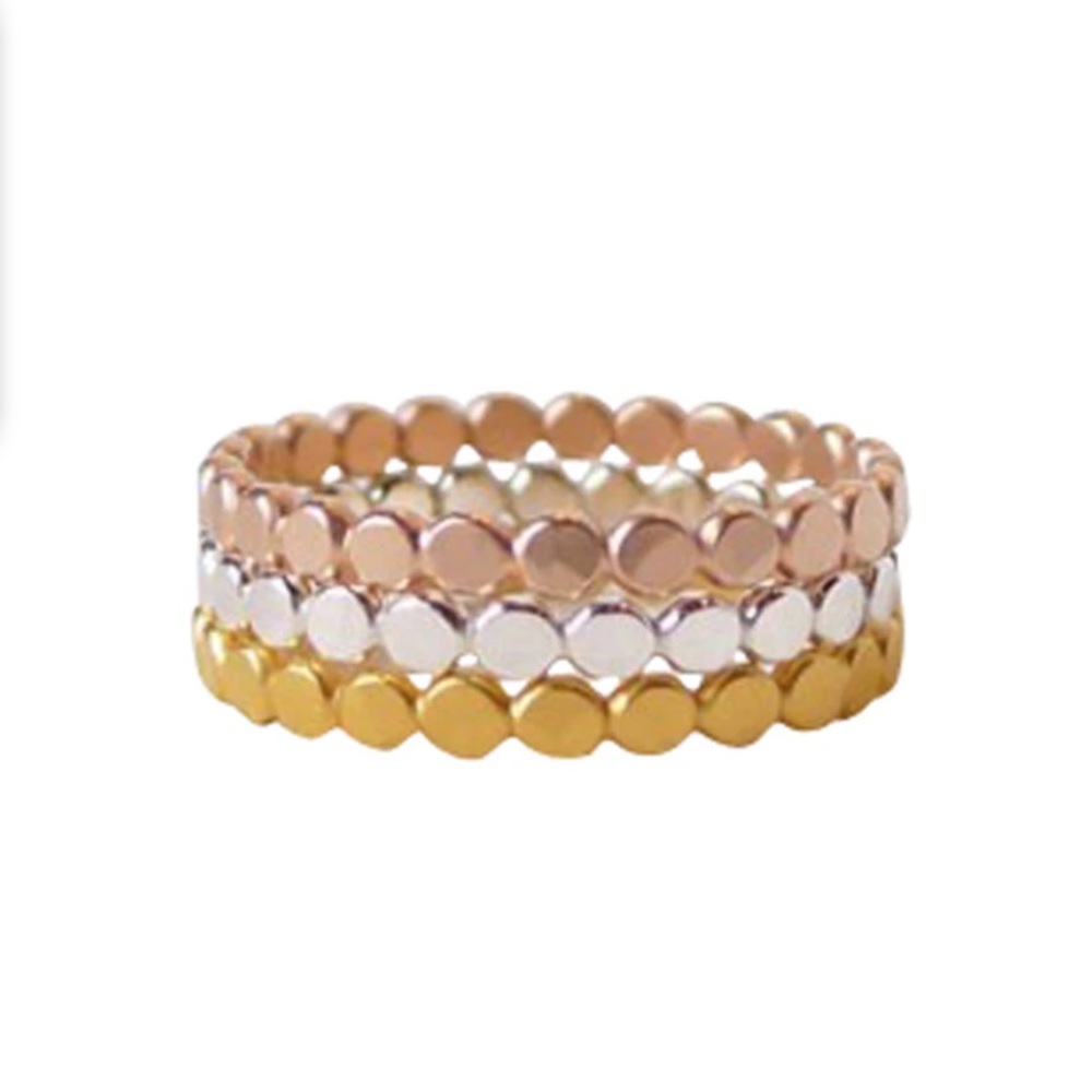 Bronwen Jewelry Sun Disc Rings - Set of 3 Size 8